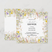 Elégante fleur sauvage florale nuptiale invitation (Devant / Derrière)