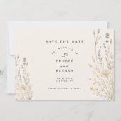Élégante Fleur Sauvage Save the Date (Devant)