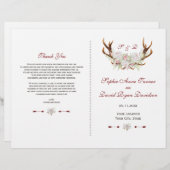 Elégante Fleurs Blanches Antlers Programme de Mari (Devant / Derrière)