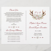 Elégante Fleurs Blanches Antlers Programme de Mari (Devant)