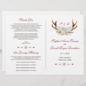 Elégante Fleurs Blanches Antlers Programme de Mari (Devant / Derrière)