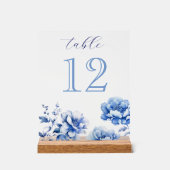 Elégante Fleurs Bleues Numéro de tableau (Recto)