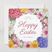 Elégante Fleurs Botaniques Carte de vacances Pâque (Devant)
