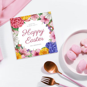 Elégante Fleurs Botaniques Carte de vacances Pâque