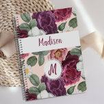 Elégante Fleurs Bourgogne Monogramme tendance<br><div class="desc">Un design élégant de Fleur Bourgogne orne cette couverture de planificateur et il peut être personnalisé avec votre initiale et votre nom. Revenir. Découvrez notre gamme complète de produits dans notre boutique Zazzle.</div>