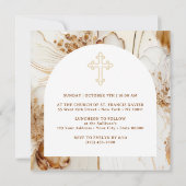 Elégante Fleurs Brown Confirmation Invitation (Dos)