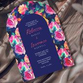 Elégante fleurs colorées mariage invitation à l'ar