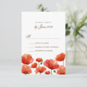 Elégante Fleurs de Pavot Rouge Mariage RSVP (Debout devant)