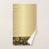 Élégante Fleurs d'or noir élégant (Serviette à main)