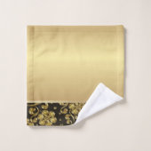 Élégante Fleurs d'or noir élégant (Gant de toilette)