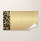 Élégante Fleurs d'or noir élégant (Serviette à main)
