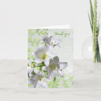 Elégante Fleurs Lys Blanches Sympathie Carte de re