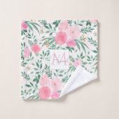 Elégante Fleurs Roses Blanches Aquarelle Florale (Gant de toilette)
