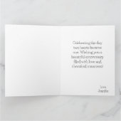 Elégante Flora Art Moderne Anniversaire Carte (Intérieur)