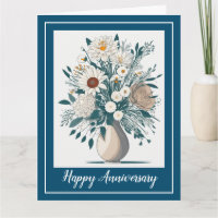 Elégante Flora Art Moderne Anniversaire Carte