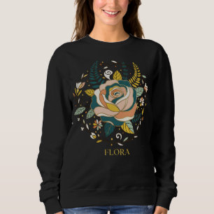 Elegante Flora Botanische Roos Trui