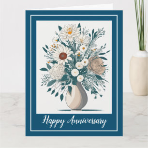 Elegante Flora Modern Art Jubileum Kaart