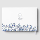 Elegante Flora Monogram bruiloft Folie gastenboek (Achterkant)