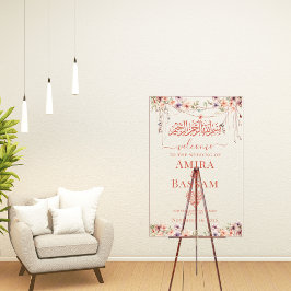 Elegante FloraI Wildflower Islamitische koppels Tr Acryl Bord