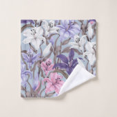 Élégante floraison fleurie décorative attirant l'o (Gant de toilette)