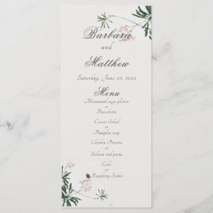 Elégante floraison rose botanique avec menu papill