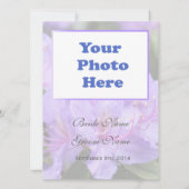 Elégante floraison violette invitations mariage ph (Dos)