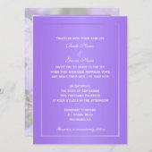 Elégante floraison violette invitations mariage ph (Devant / Derrière)