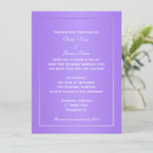 Elégante floraison violette invitations mariage ph (Debout devant)