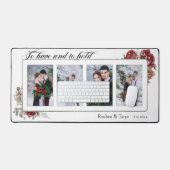 Elegante Floral 4-foto bruiloft typografie Bureaumat (Keyboard & Muis)
