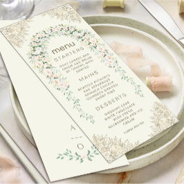 Elegante Floral Arch Wedding Menu Kaart