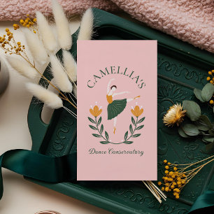 Elegante Floral Ballet Dance Instructor School Pin Visitekaartje