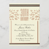 Elegante Floral Beige minimale verjaardagsuitnodig Folie Uitnodiging (Voorkant)