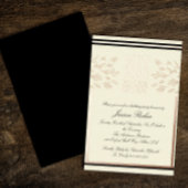 Elegante Floral Beige minimale verjaardagsuitnodig Folie Uitnodiging