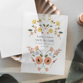 Elegante Floral Boho Bruiloft Save the Date Vellum Uitnodigingen