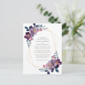 Elegante Floral Botanische Bruiloft Uitnodiging (Staand voorkant)
