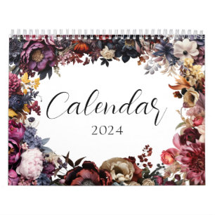 Elegante Floral Botanische Kalender