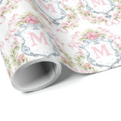 Elegante Floral Bridal Crest Cadeaupapier (Rol Hoek)