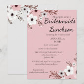 Elégante Floral Bridesmaids Invitation déjeuner (Devant / Derrière)