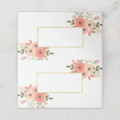 Elegante Floral bruiloft gevouwen plaats kaarten (Buitenkant ongevouwen)