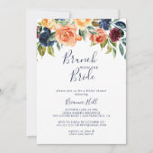 Elegante Floral Brunch met de bruidsdouche Kaart (Voorkant)