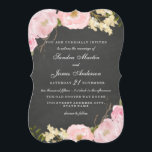 Elégante Floral Chalkboard Mariage Invitation<br><div class="desc">Plus belles invitations de mariage élégantes dans le Little Bayleigh Store! Oeuvre de : www.createthecut.com</div>