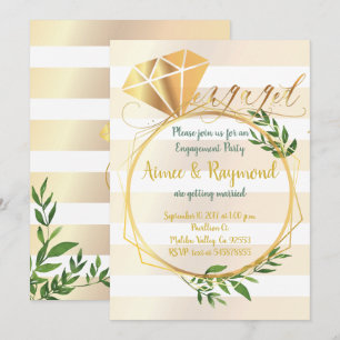 Elegante Floral Chic verlovingsfeest Kaart