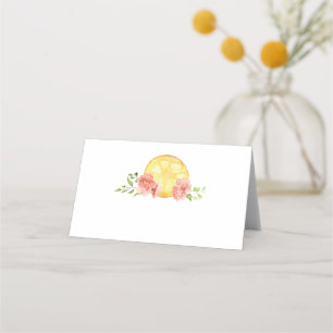 Elegante Floral Citrus Wedding Place Card