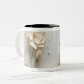 Elegante Floral Coffee Cup Tweekleurige Koffiemok (Voorkant links)