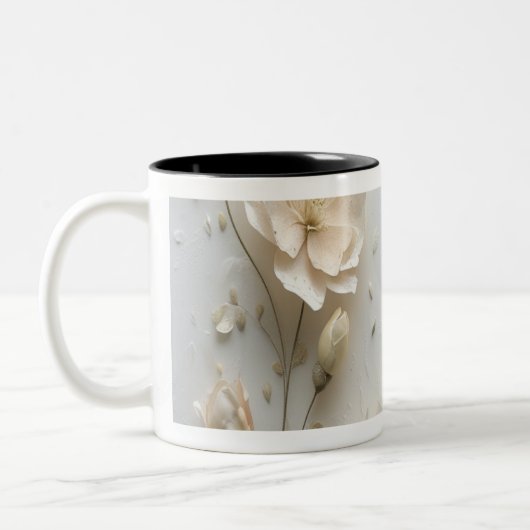 Elegante Floral Coffee Cup Tweekleurige Koffiemok (Links)
