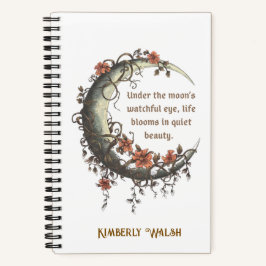 Elegante Floral Crescent Moon Notitieboek