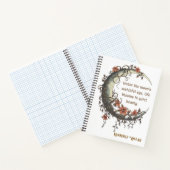 Elegante Floral Crescent Moon Notitieboek (Binnen)