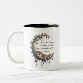 Elegante Floral Crescent Moon Tweekleurige Koffiemok