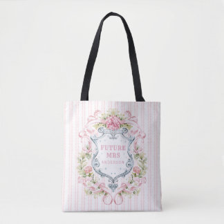 Elegante Floral Crest | toekomstige mevrouw Draagtas