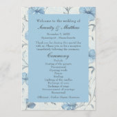 Elegante Floral Dusty Blue Country Garden Wedding Programma (Voorkant)
